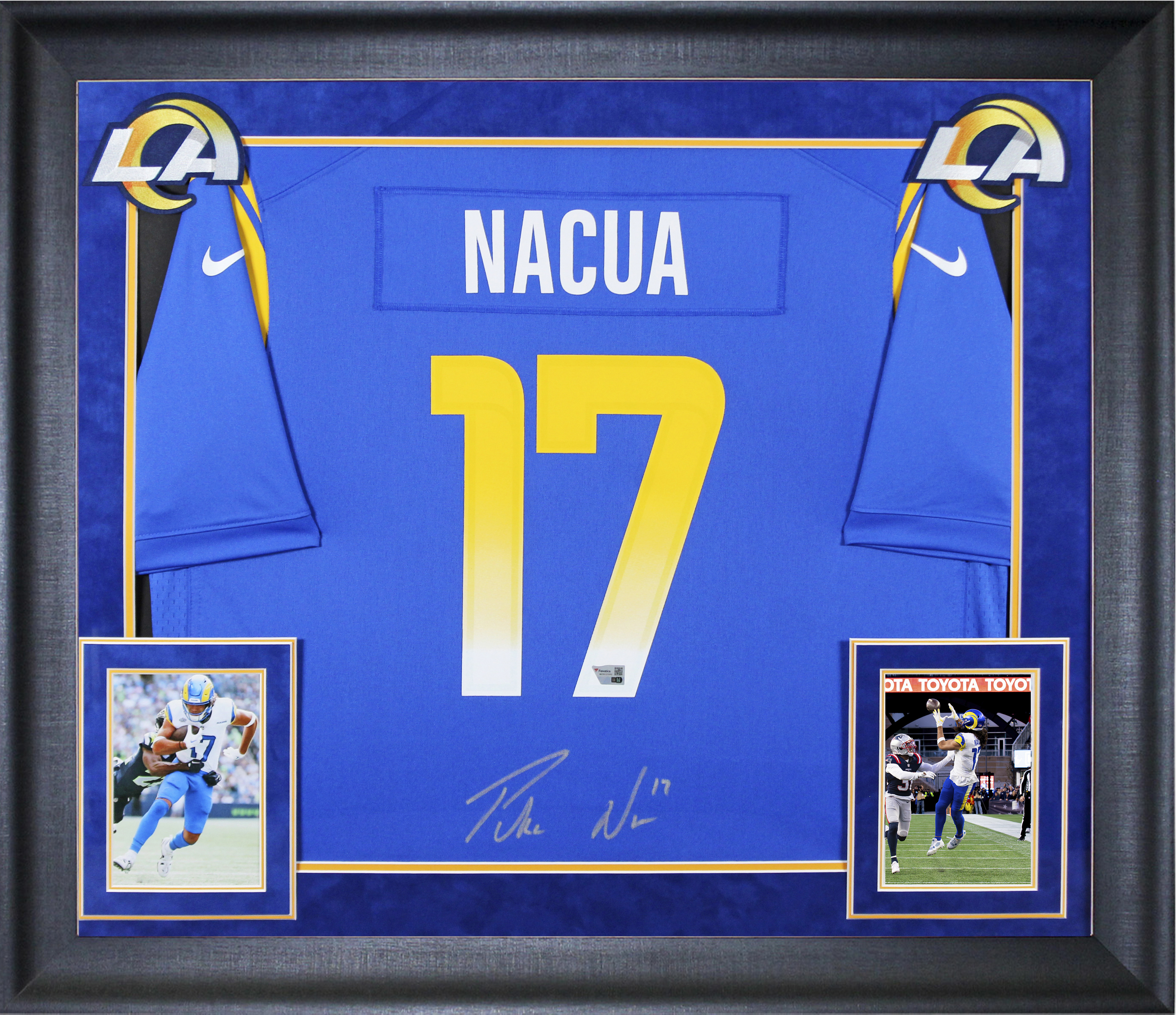 Rams Puka Nacua Authentic Signed Blue Nike Game Framed
