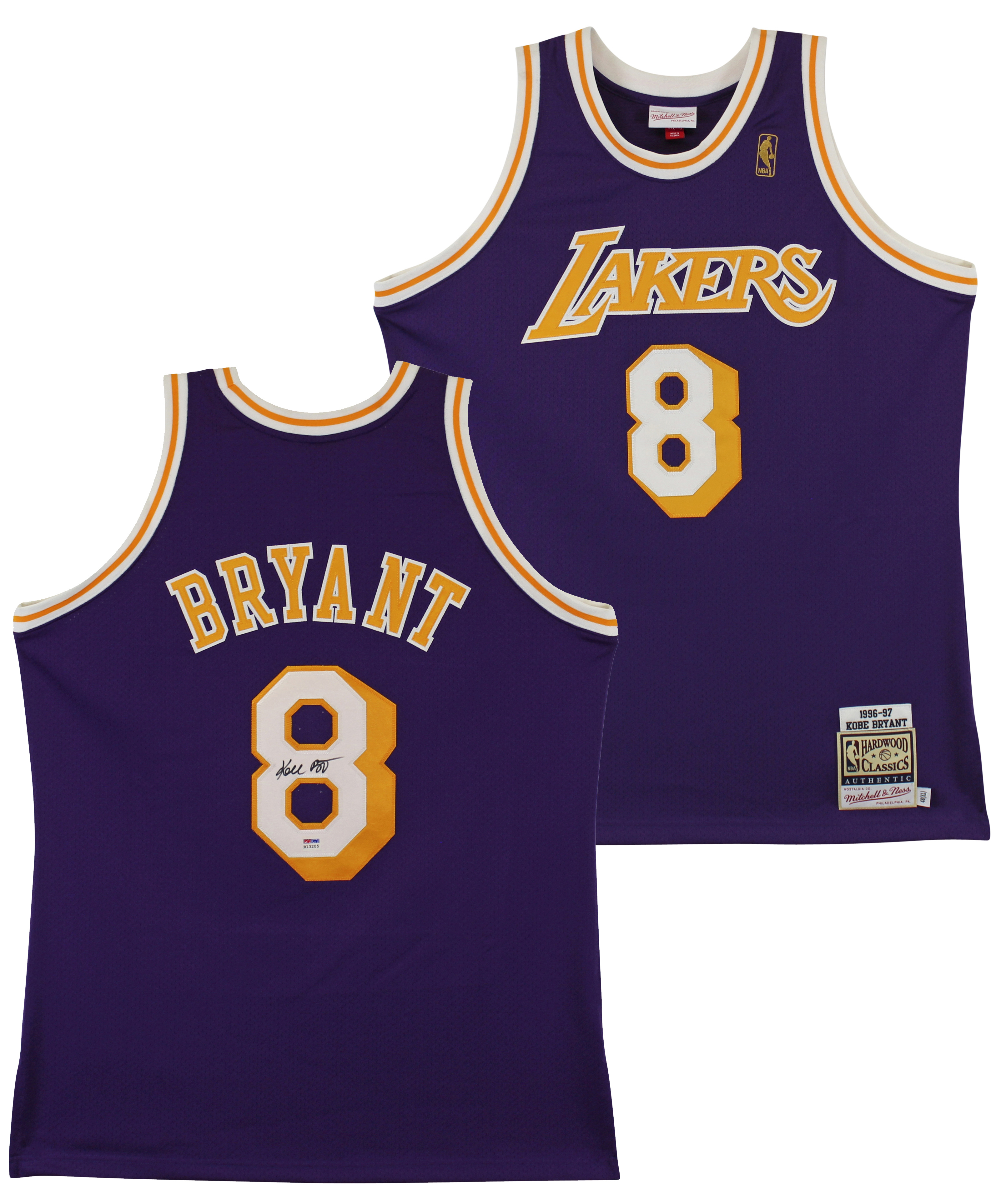 Lakers Kobe Bryant Signed Purple M&N 1996-1997 HWC Authentic