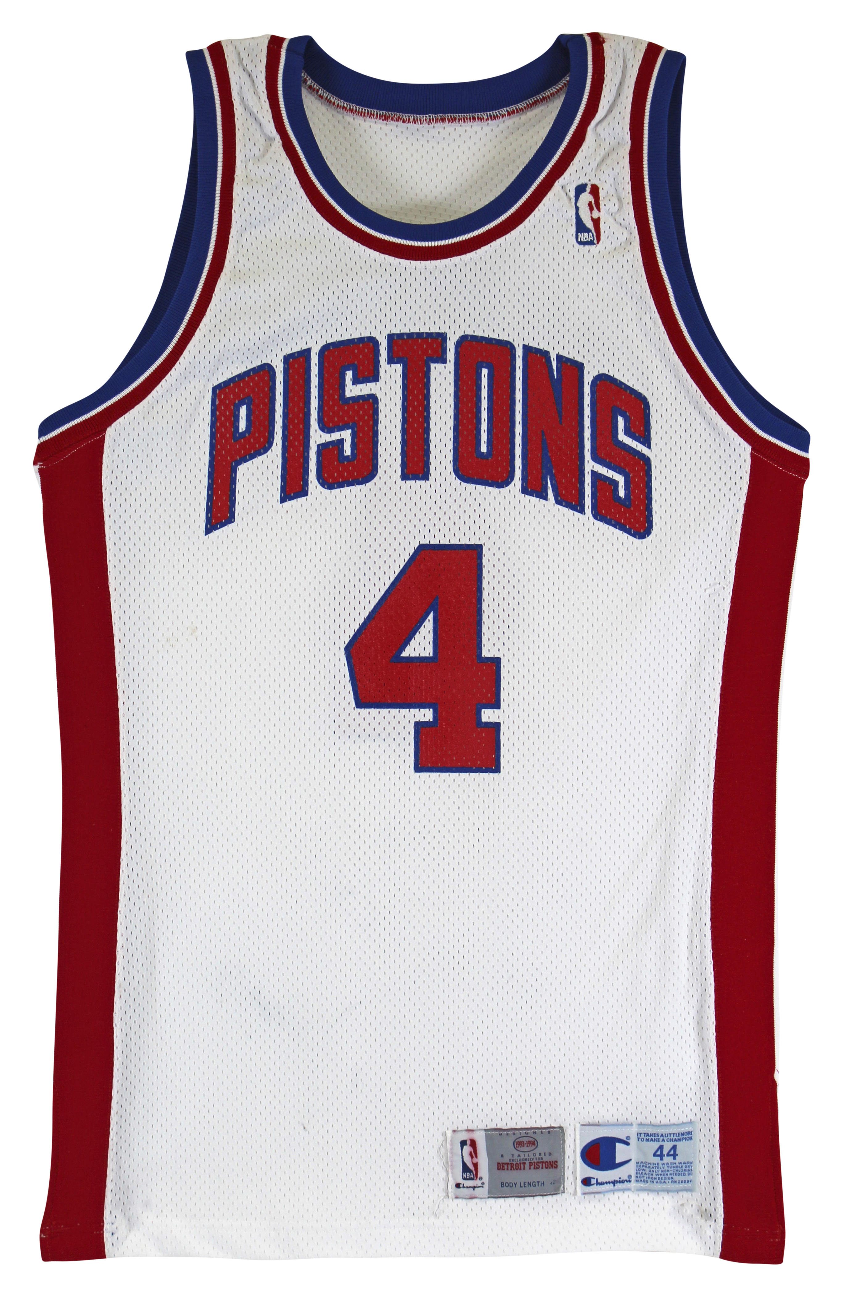 Pistons Joe Dumars Signed 1993-94 Game Issued / Worn White