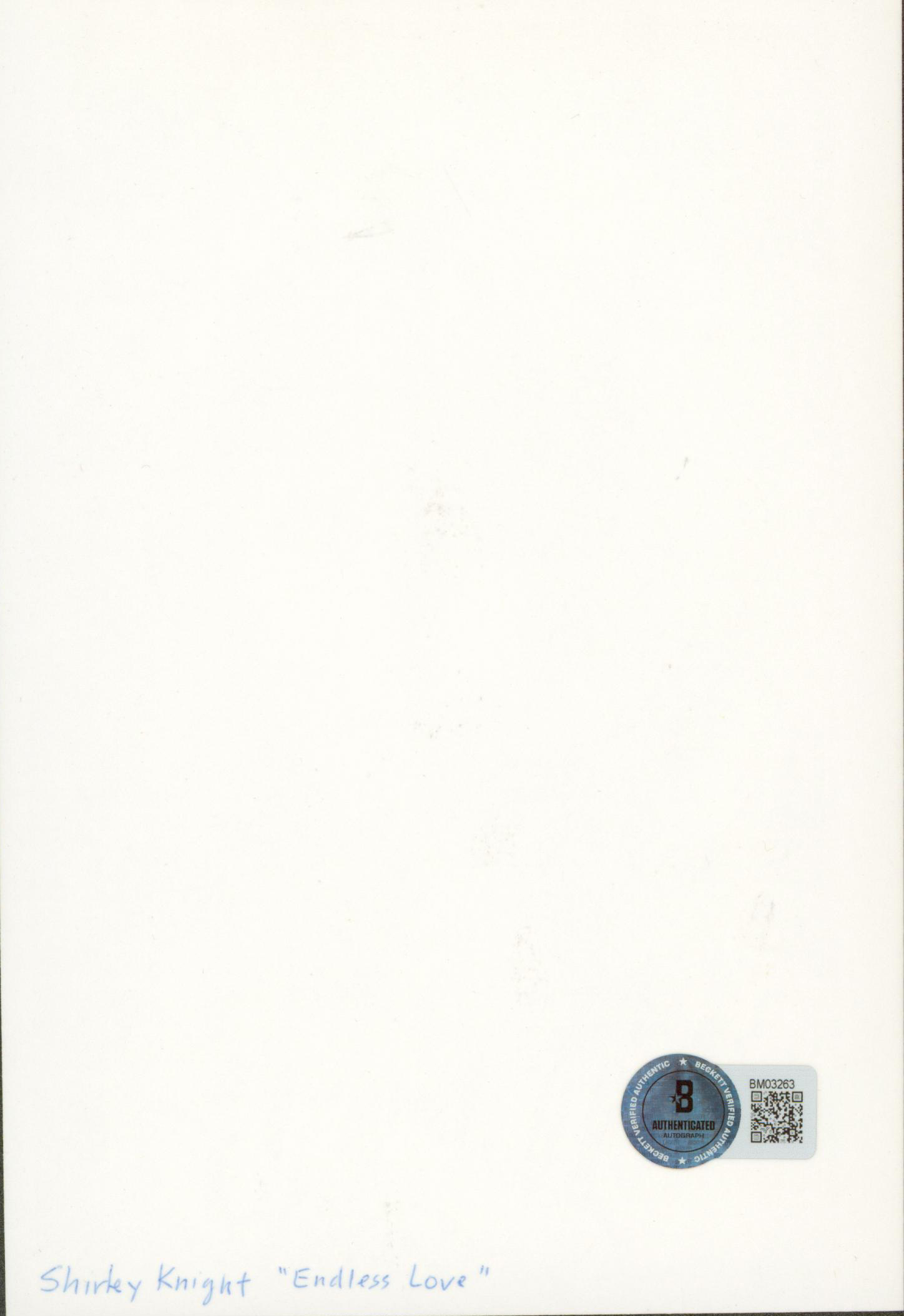 直筆サイン入り写真 シークレット・ガーデン バンド/フレームなし/SA鑑定済 Shirley Knight Endless Love Authentic Signed 5x7 Photo
