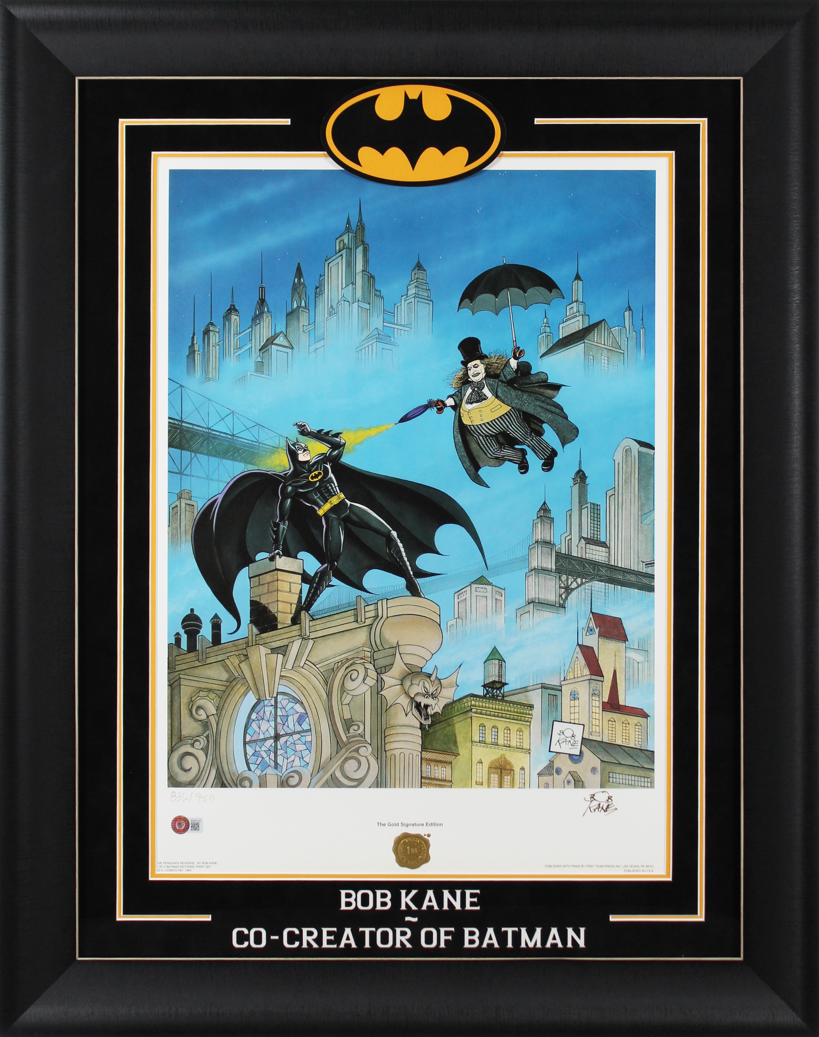 Bob Kane Batman Authentic Signed & Framed 20.5x24.5