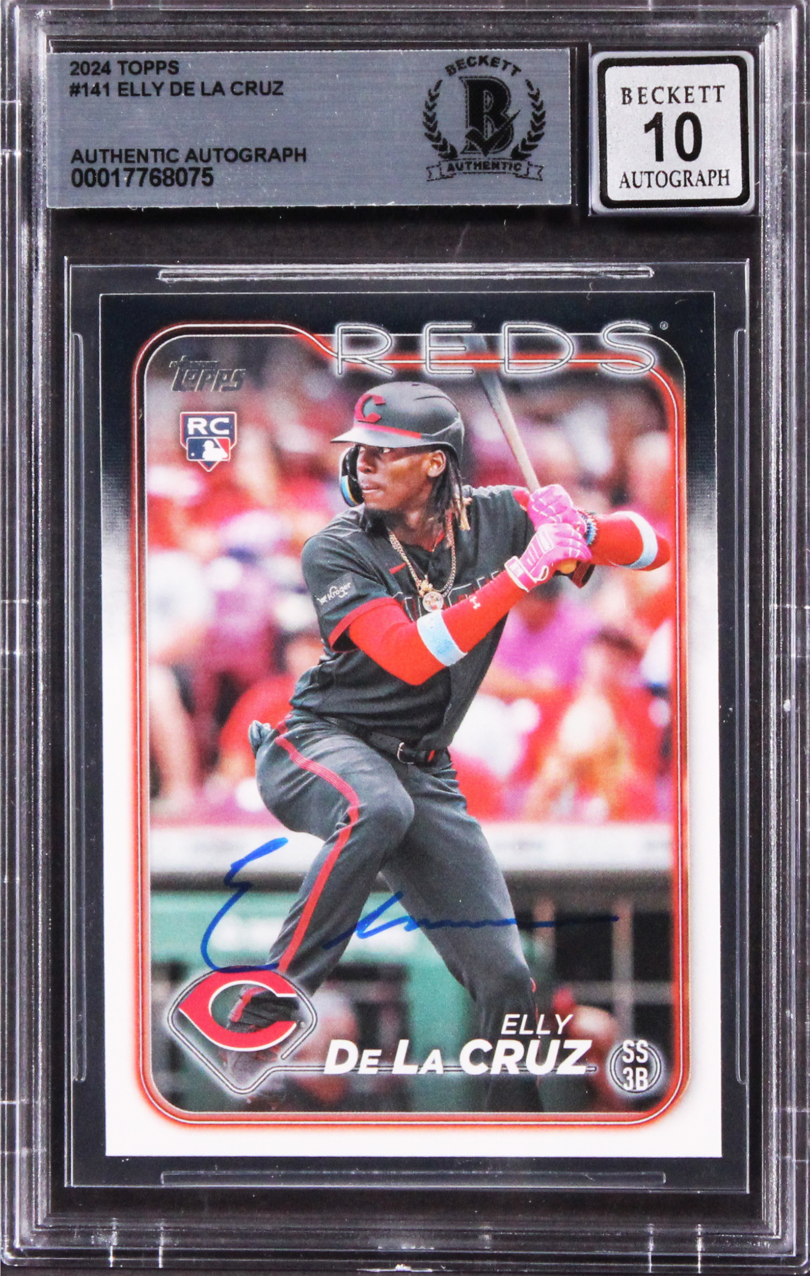 Reds Elly De La Cruz Signed 2024 Topps #141 Rookie Card Auto 10 