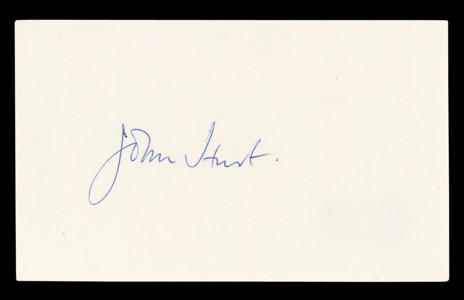 John Hunt Authentic Signed 3x5 Index Card Autographed BAS