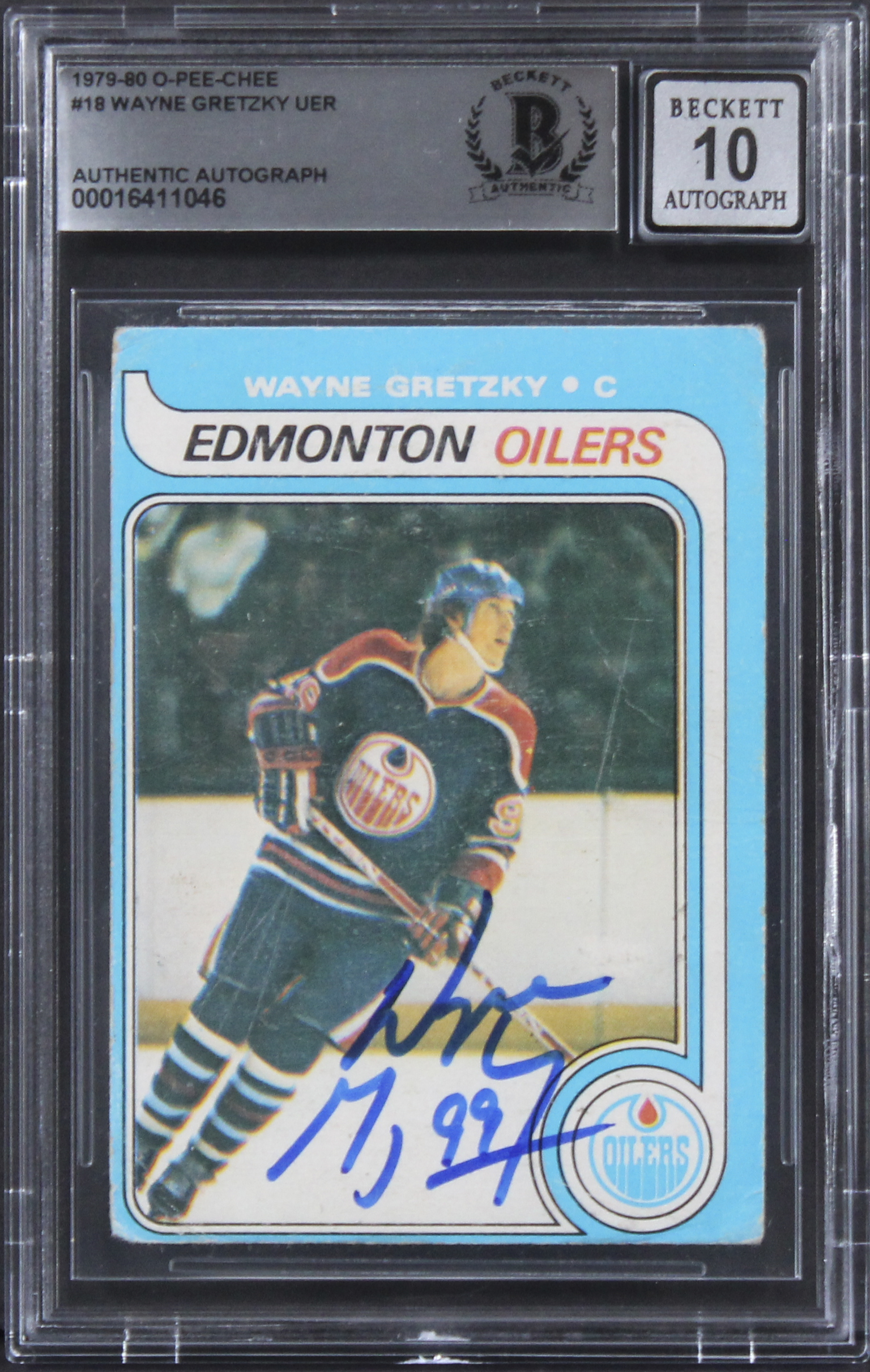 Oilers Wayne Gretzky Signed 1979 O-Pee-Chee #18 UER Rookie
