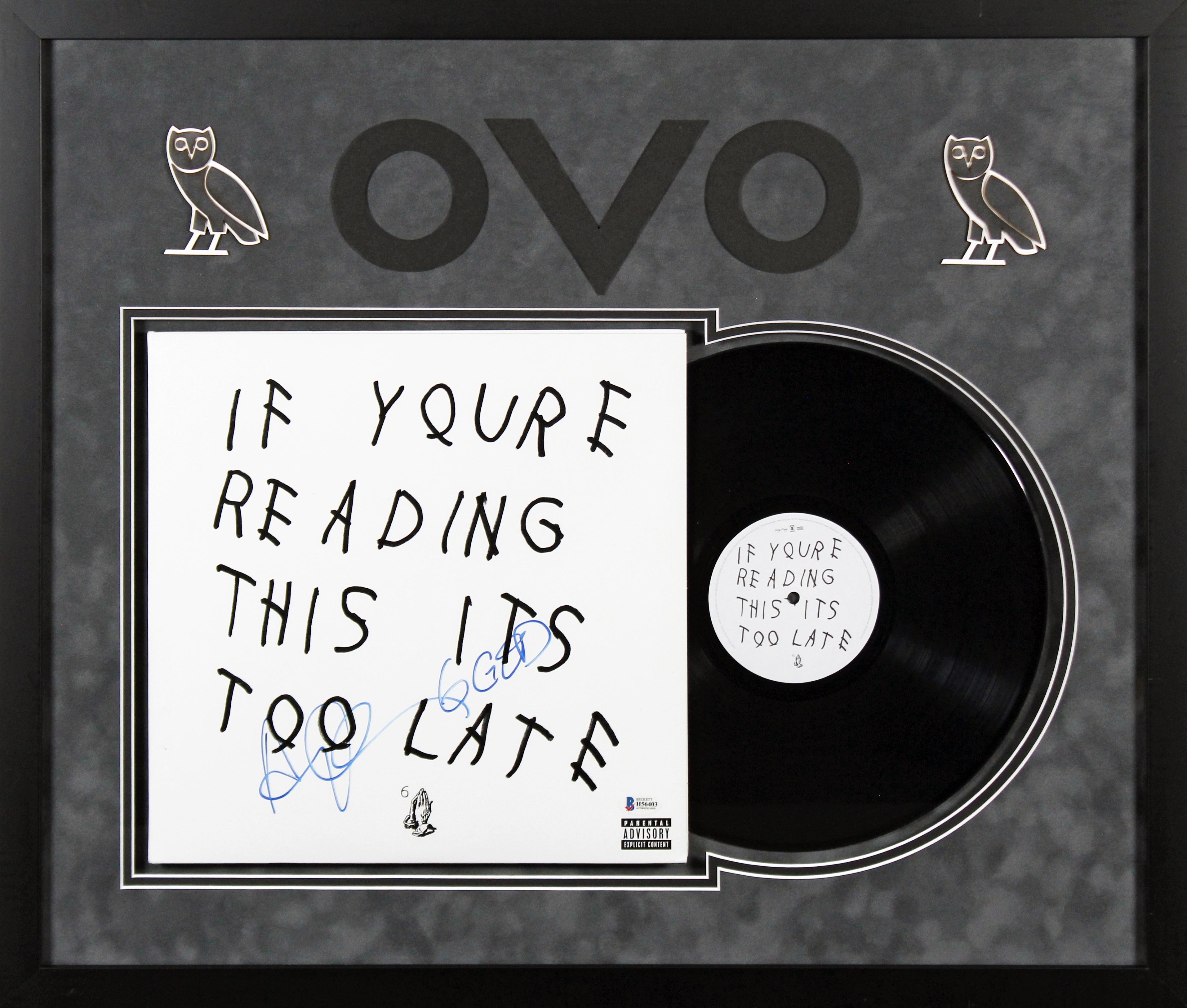 Drake Signed & Framed If You're Reading This It's Too Late